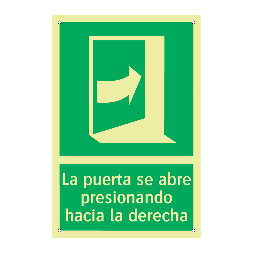 La puerta se abre presionando hacia la derecha
