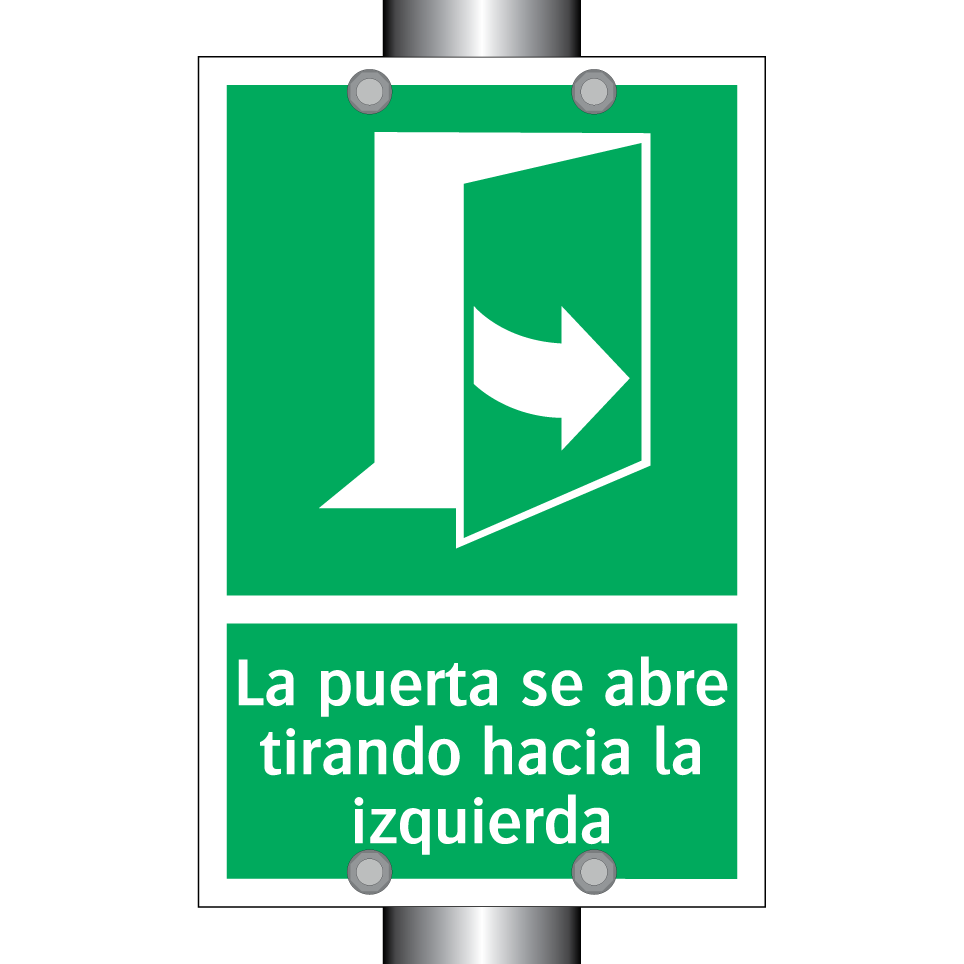 La puerta se abre tirando hacia la izquierda