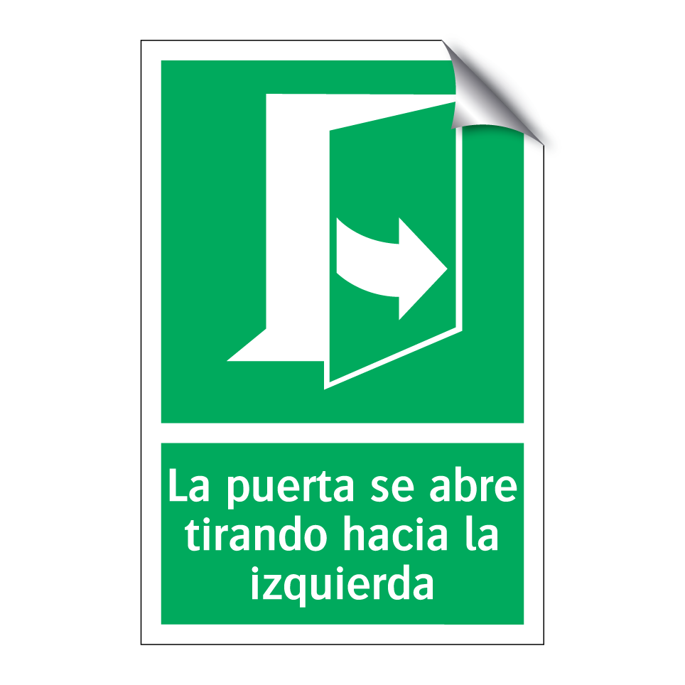 La puerta se abre tirando hacia la izquierda