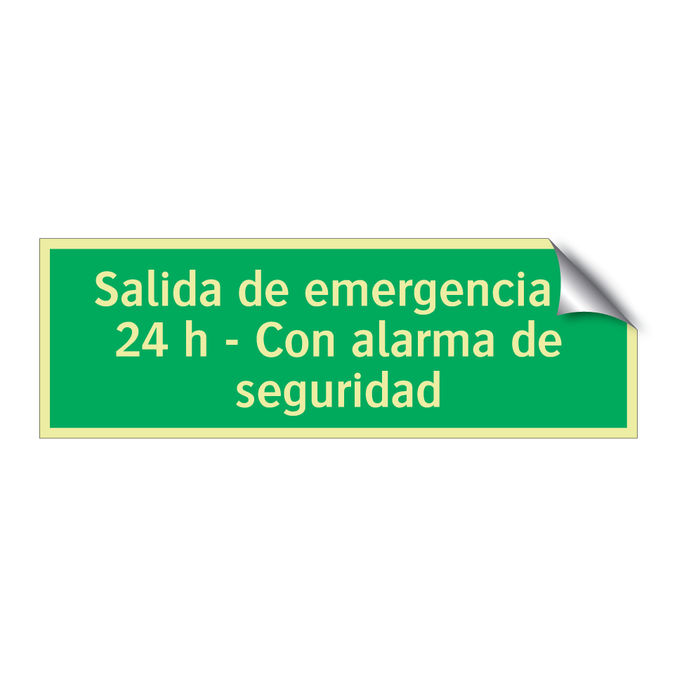 Salida de emergencia - 24 h - Con alarma de seguridad