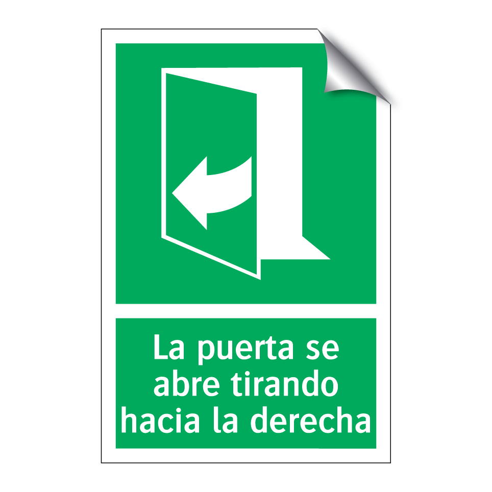 La puerta se abre tirando hacia la derecha