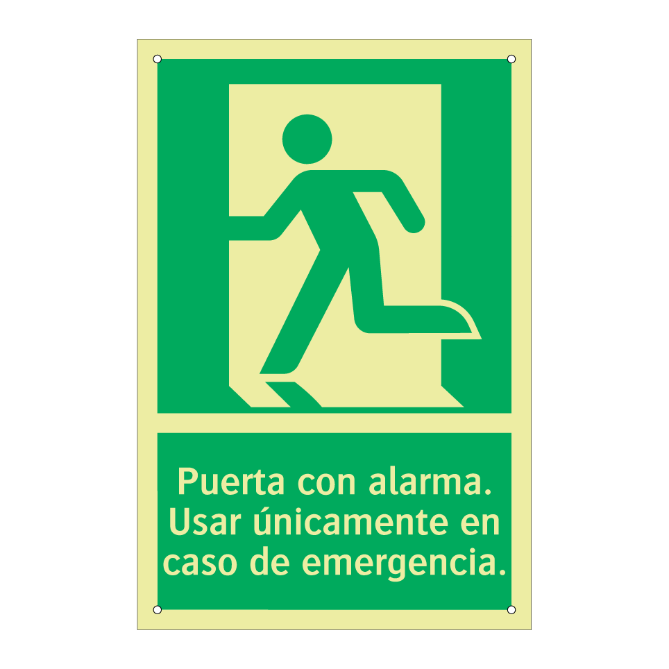Puerta con alarma. Usar únicamente en caso de emergencia.