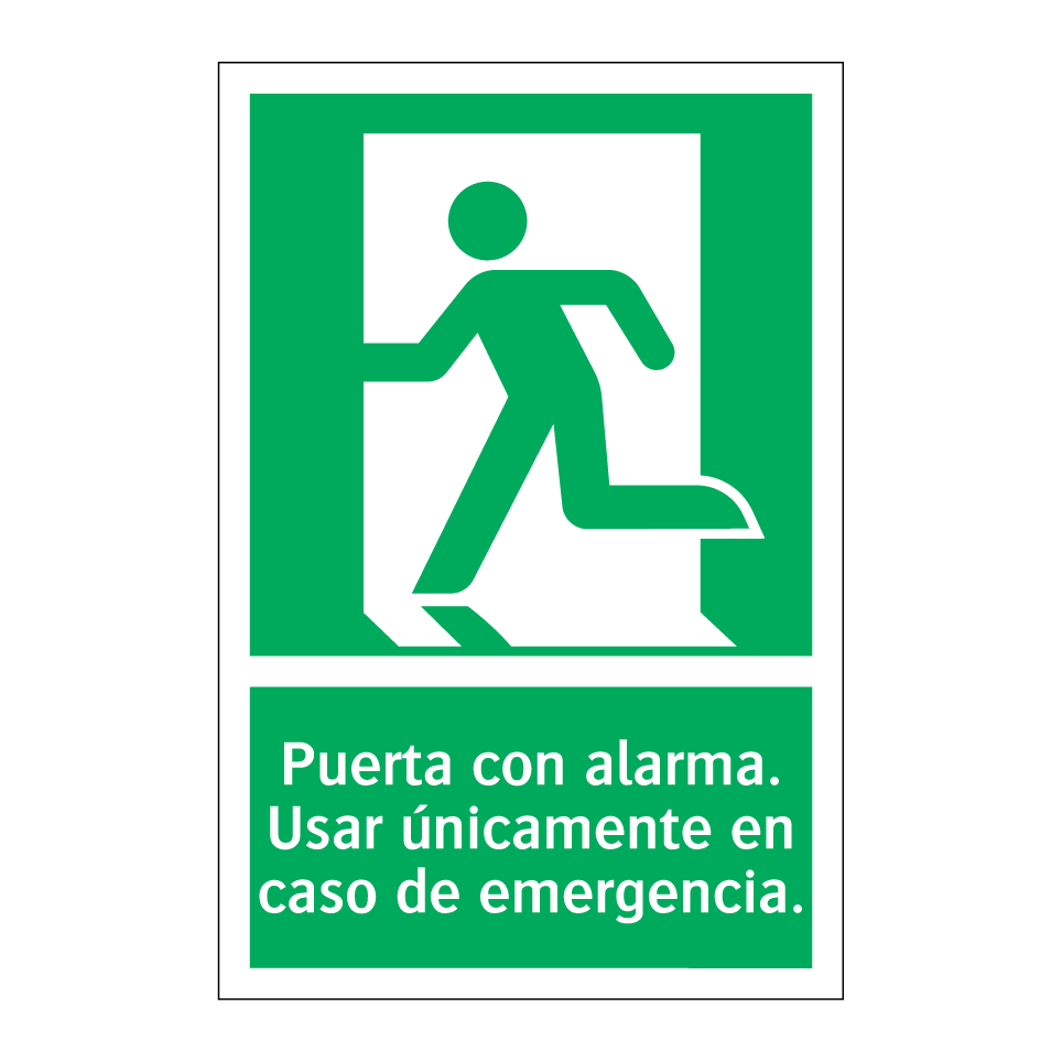 Puerta con alarma. Usar únicamente en caso de emergencia.