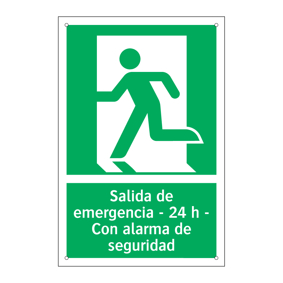Salida de emergencia - 24 h - Con alarma de seguridad
