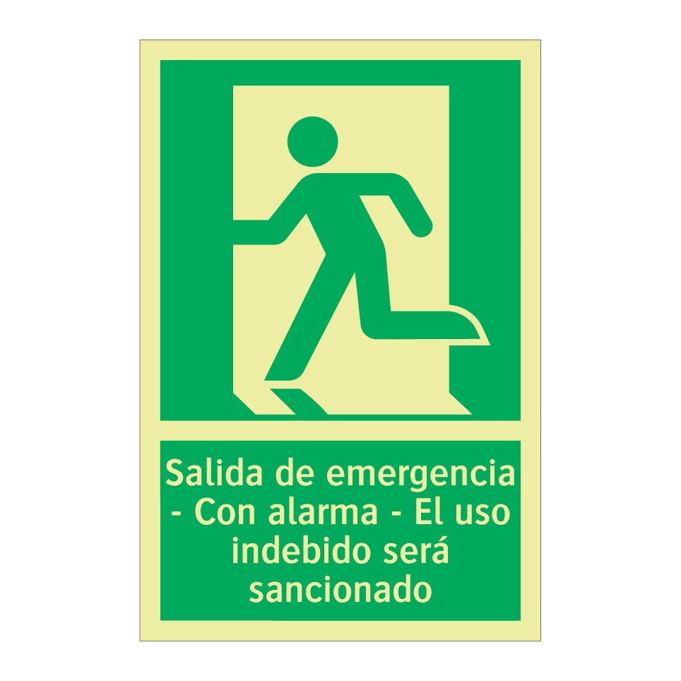 Salida de emergencia - Con alarma - El uso indebido será sancionado