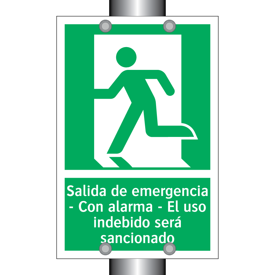Salida de emergencia - Con alarma - El uso indebido será sancionado