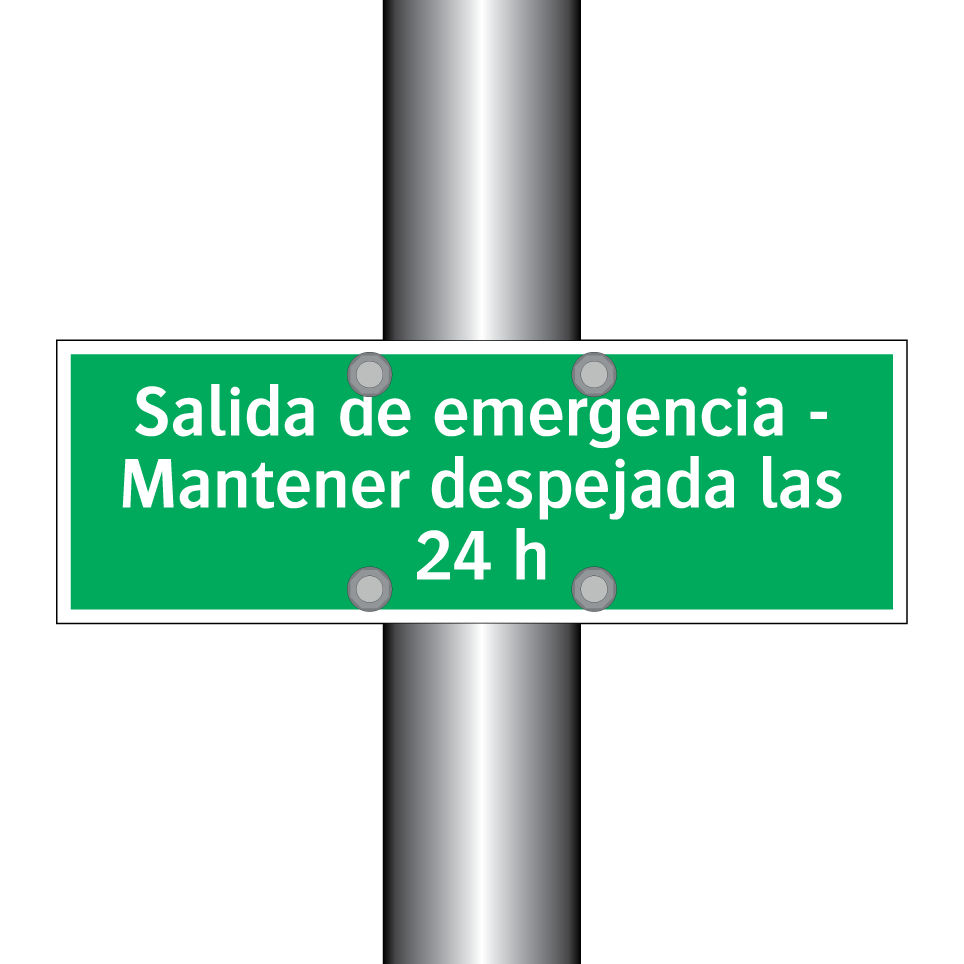 Salida de emergencia - Mantener despejada las 24 h