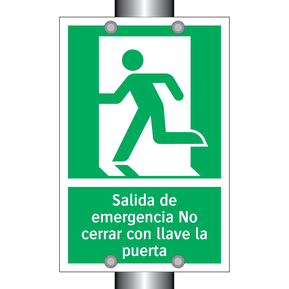 Salida de emergencia No cerrar con llave la puerta