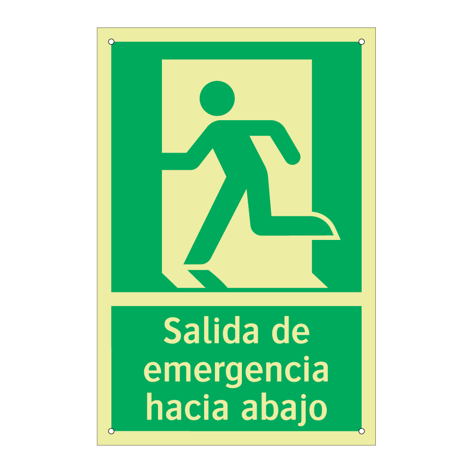 Salida de emergencia hacia abajo