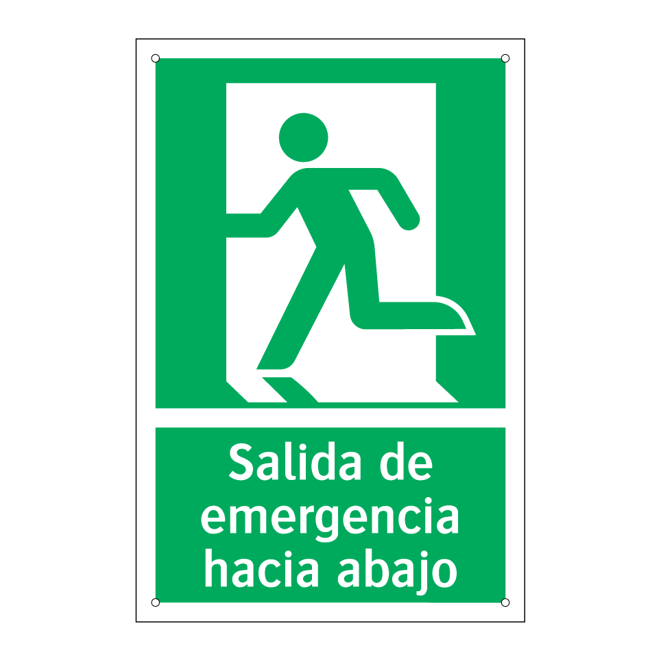 Salida de emergencia hacia abajo