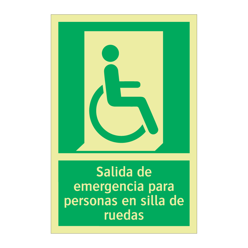 Salida de emergencia para personas en silla de ruedas