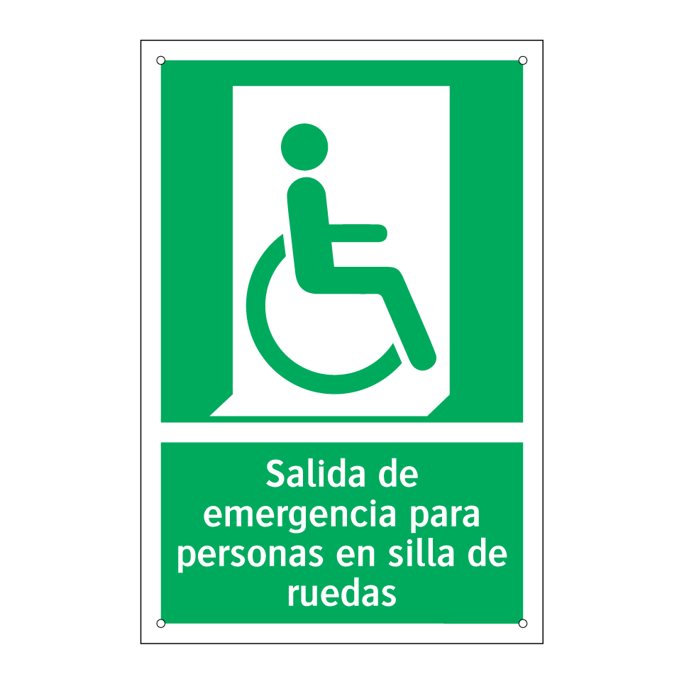 Salida de emergencia para personas en silla de ruedas