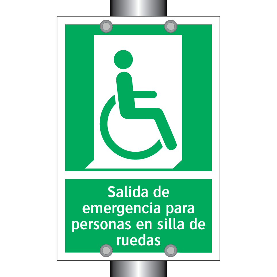 Salida de emergencia para personas en silla de ruedas