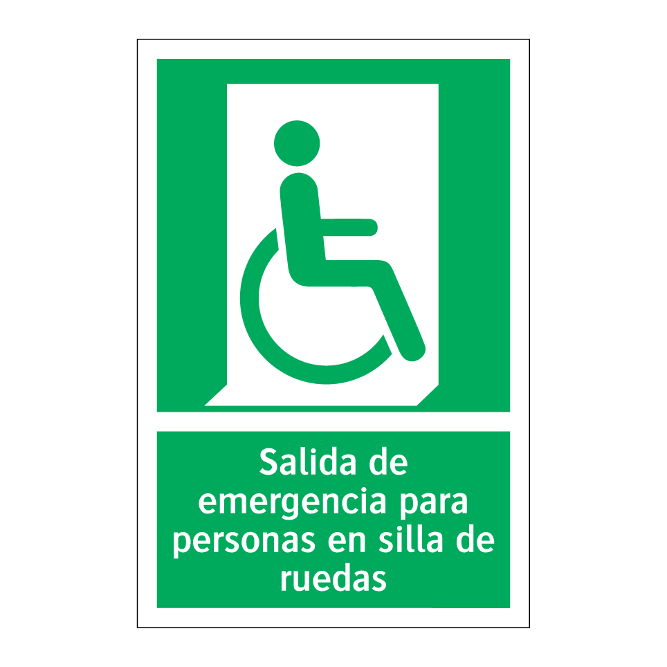Salida de emergencia para personas en silla de ruedas