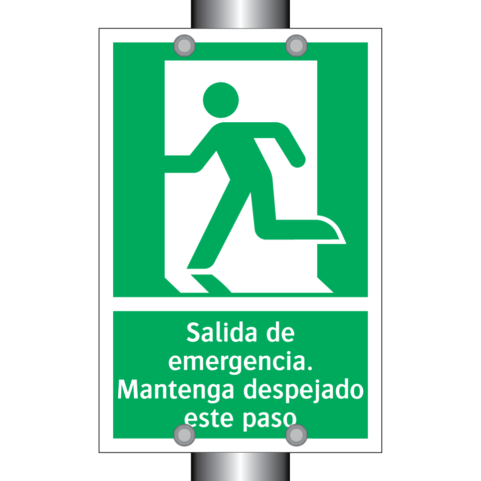 Salida de emergencia. Mantenga despejado este paso
