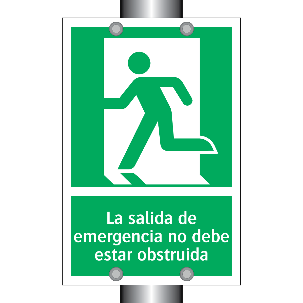 La salida de emergencia no debe estar obstruida