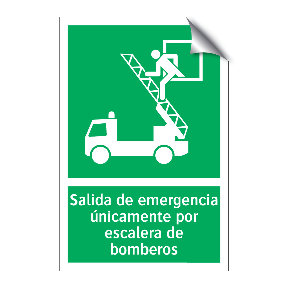 Salida de emergencia únicamente por escalera de bomberos