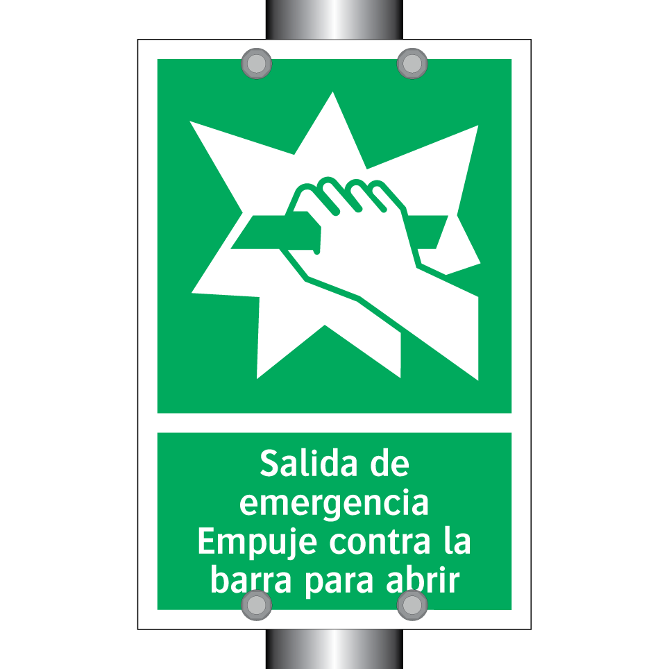 Salida de emergencia Empuje contra la barra para abrir