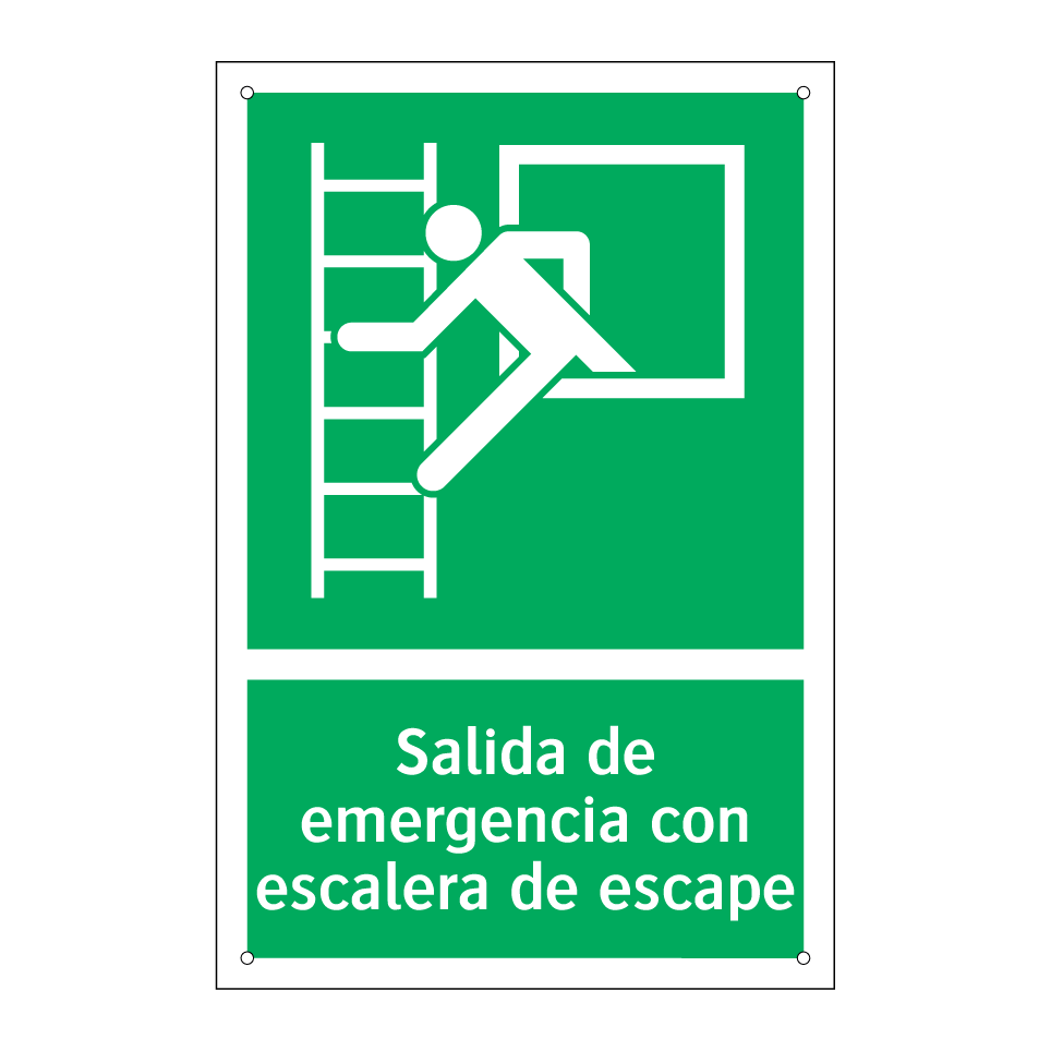 Salida de emergencia con escalera de escape