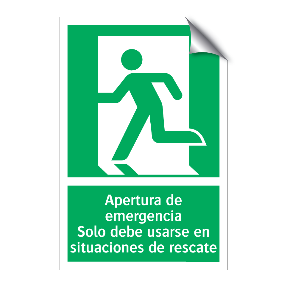 Apertura de emergencia Solo debe usarse en situaciones de rescate
