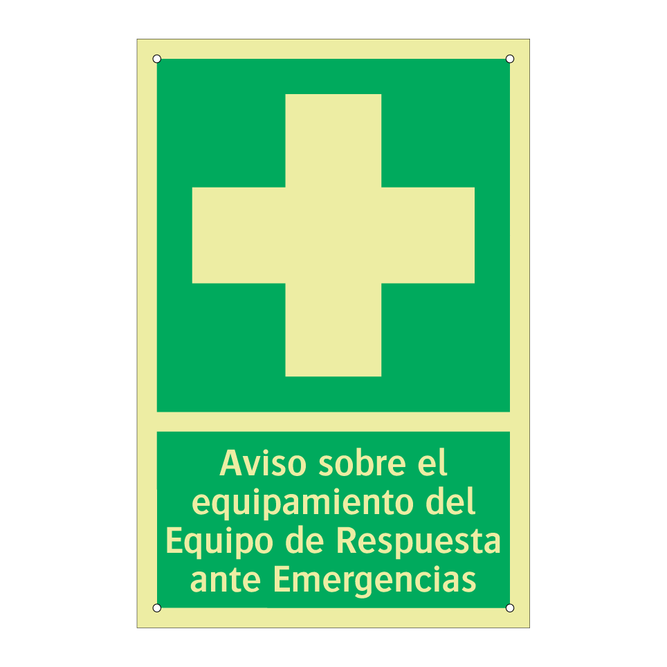 Aviso sobre el equipamiento del Equipo de Respuesta ante Emergencias