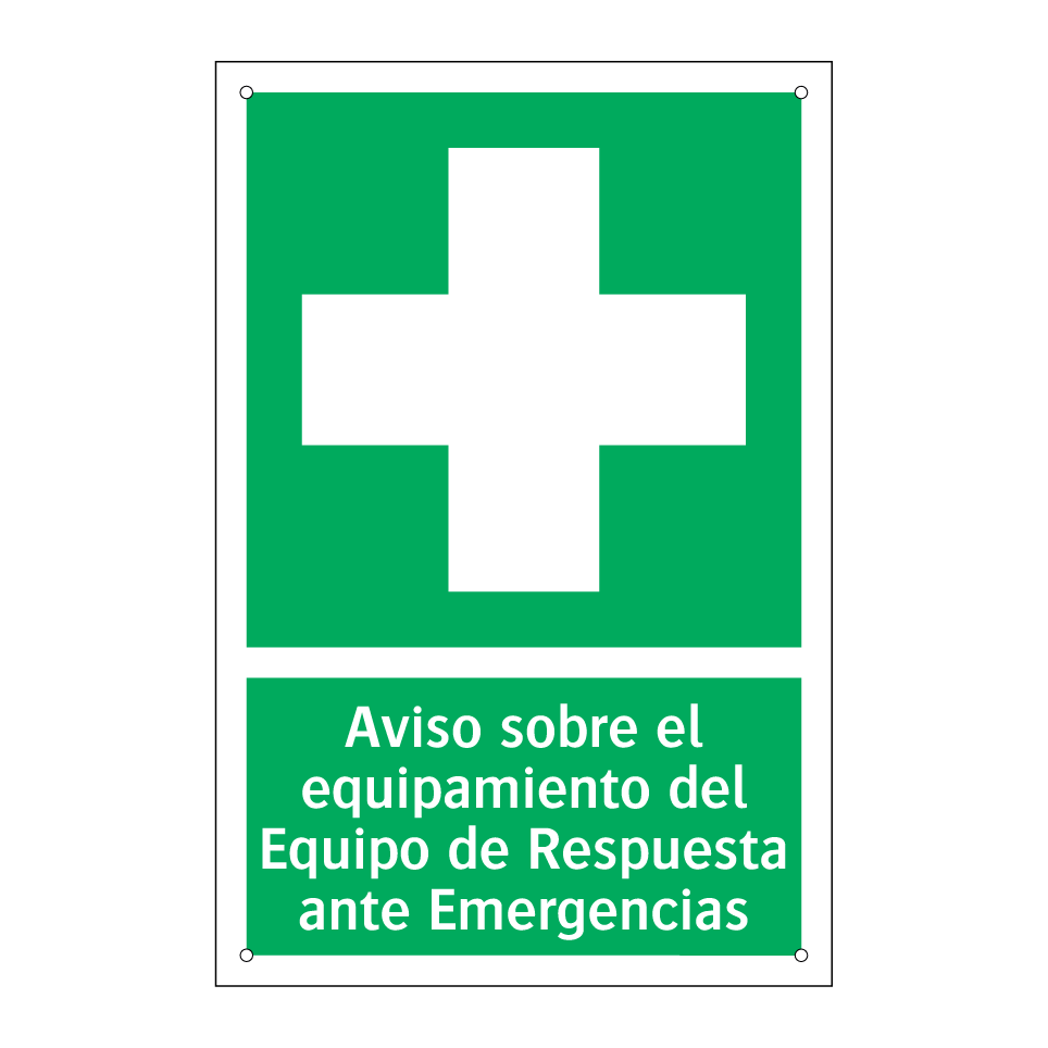 Aviso sobre el equipamiento del Equipo de Respuesta ante Emergencias