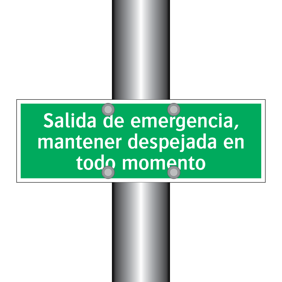 Salida de emergencia, mantener despejada en todo momento