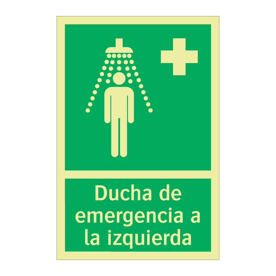 Ducha de emergencia a la izquierda