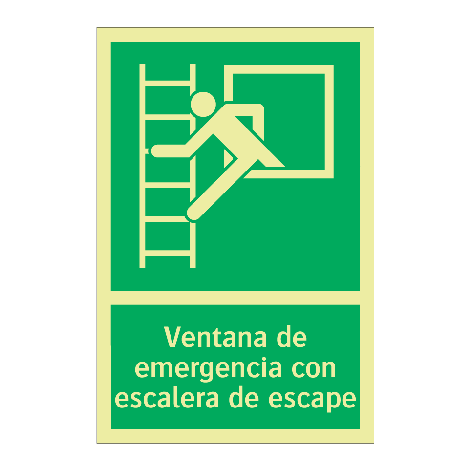 Ventana de emergencia con escalera de escape