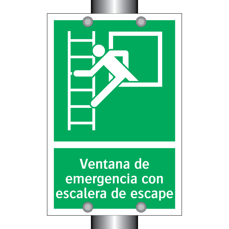 Ventana de emergencia con escalera de escape