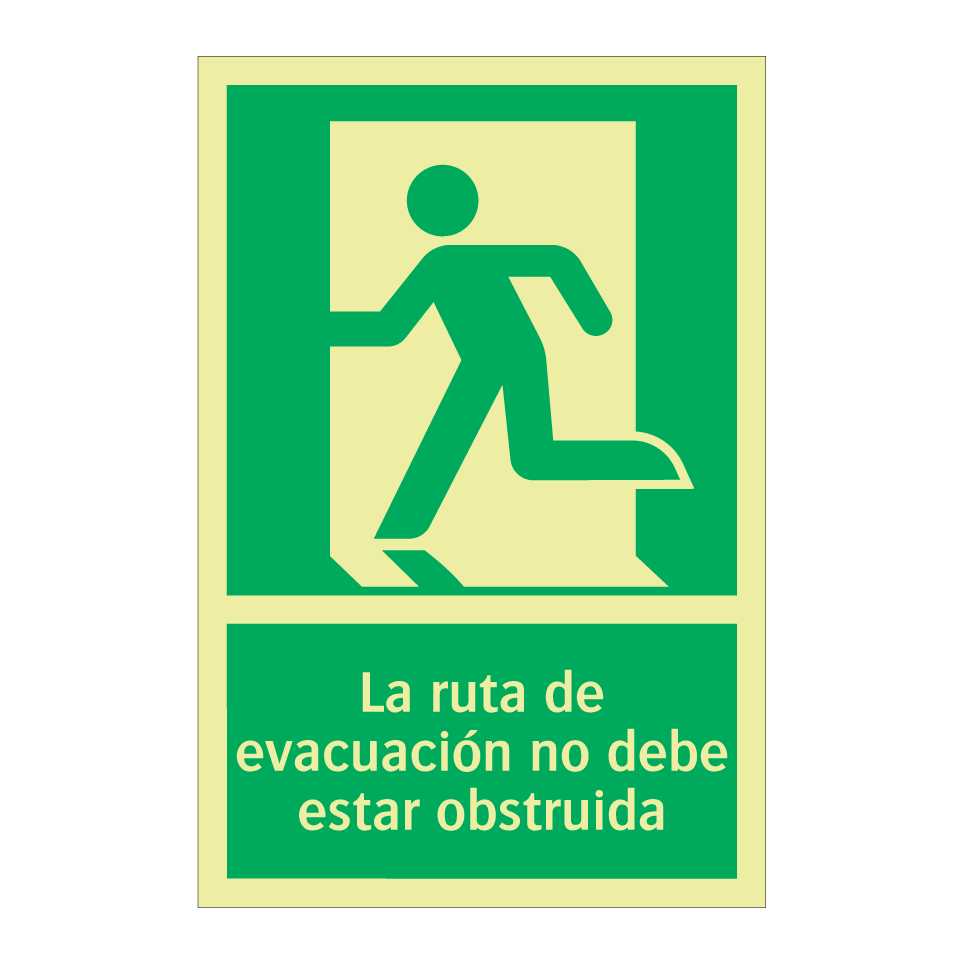 La ruta de evacuación no debe estar obstruida
