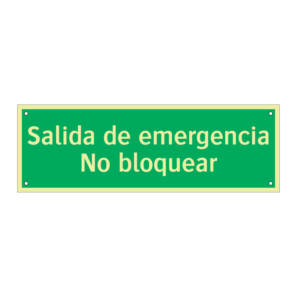 Salida de emergencia No bloquear