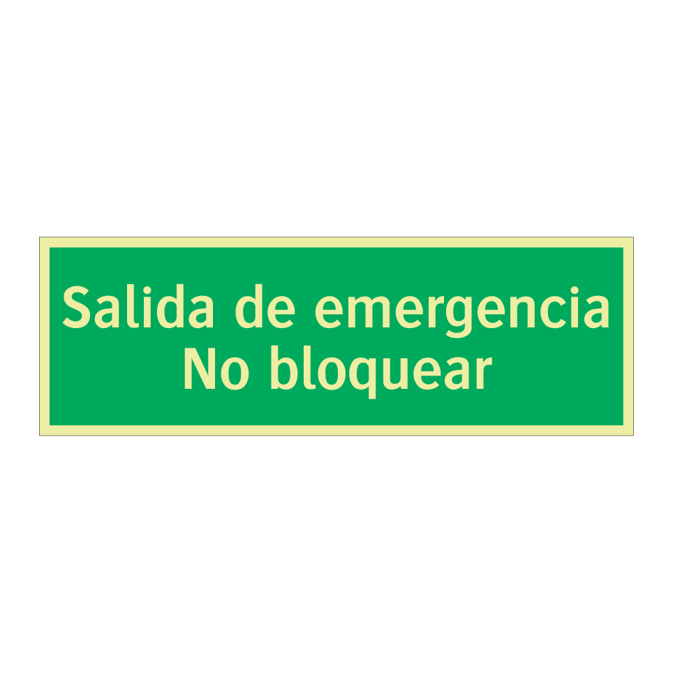 Salida de emergencia No bloquear