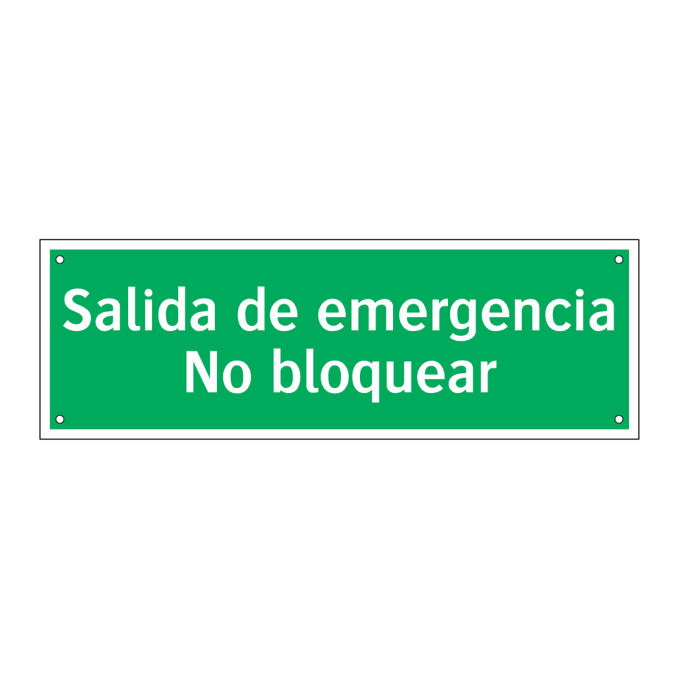 Salida de emergencia No bloquear