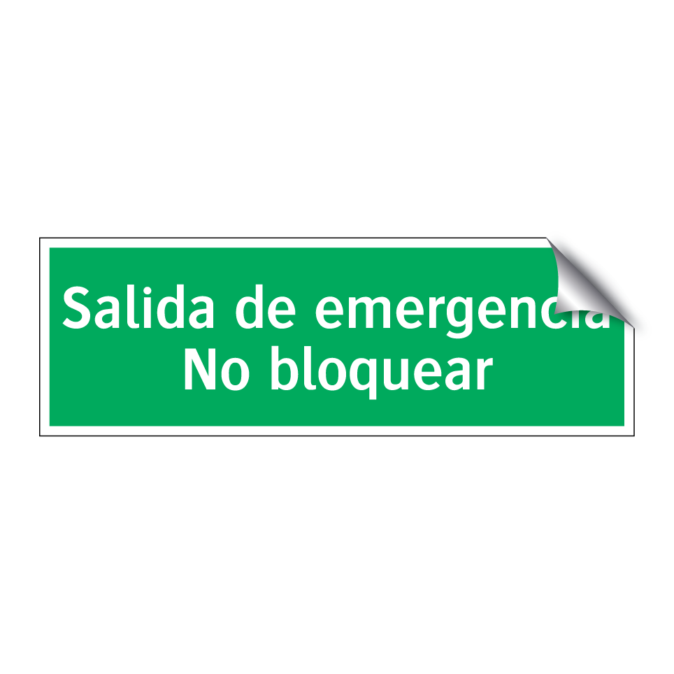 Salida de emergencia No bloquear