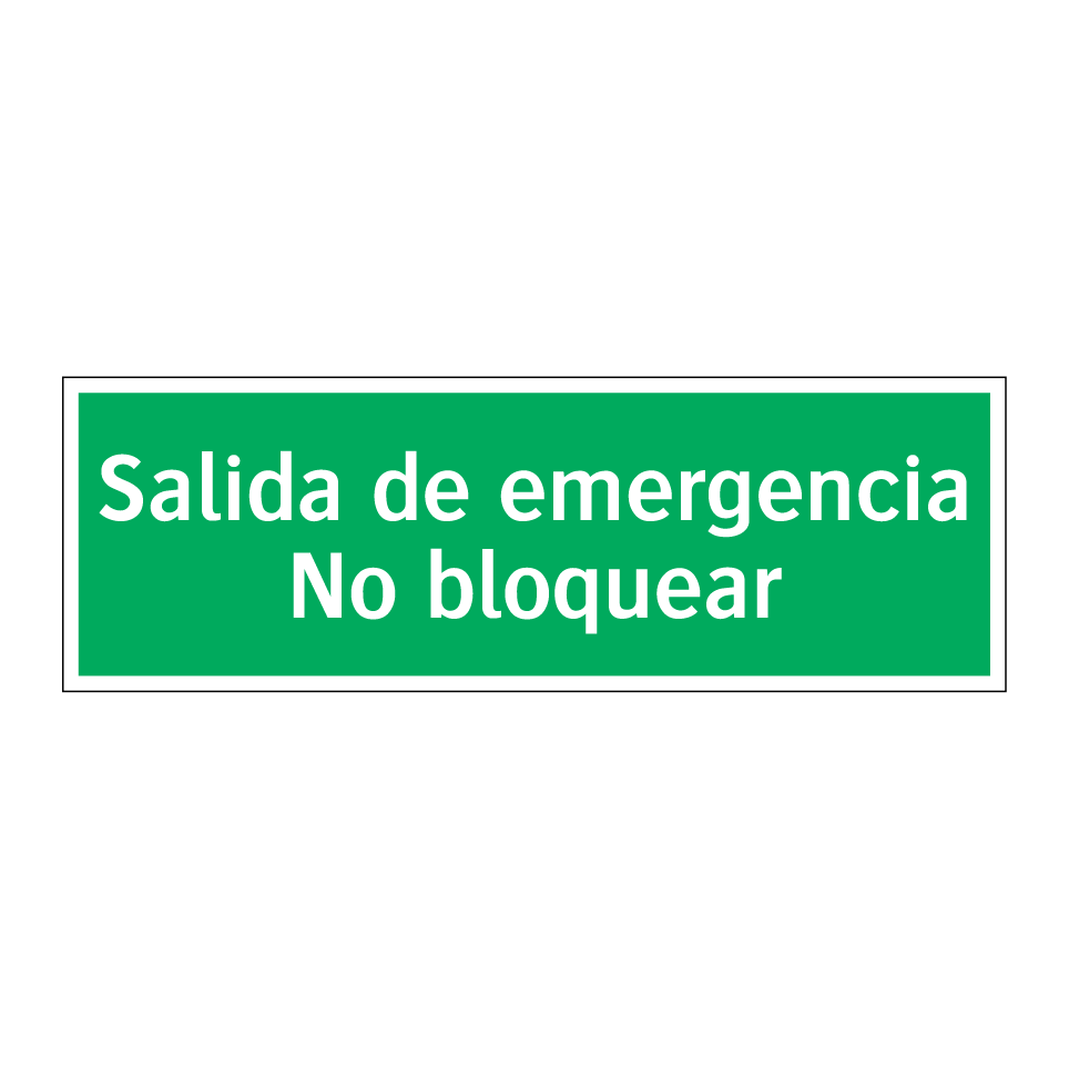 Salida de emergencia No bloquear