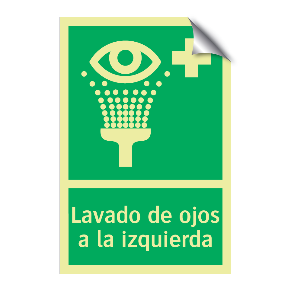 Lavado de ojos a la izquierda