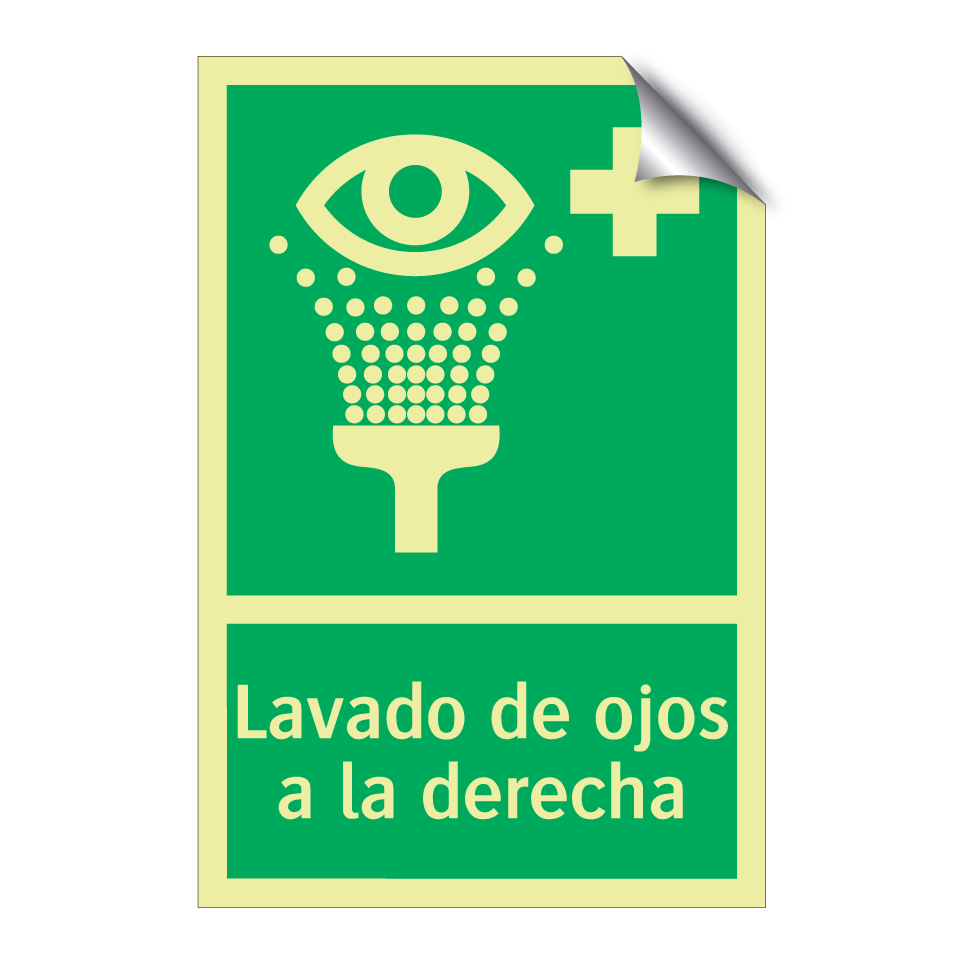 Lavado de ojos a la derecha