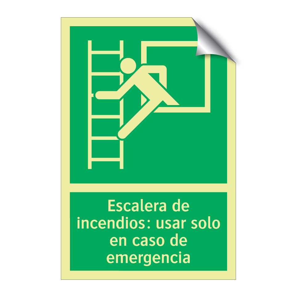 Escalera de incendios: usar solo en caso de emergencia