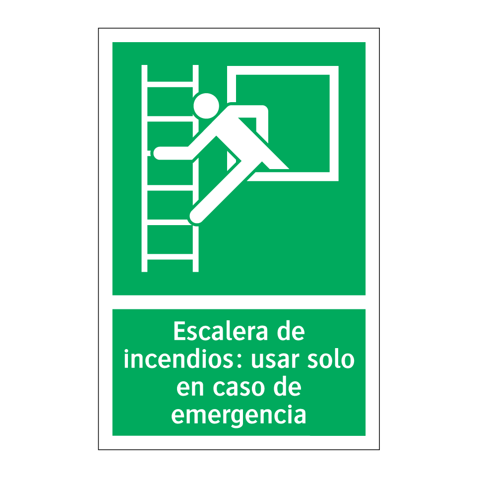 Escalera de incendios: usar solo en caso de emergencia