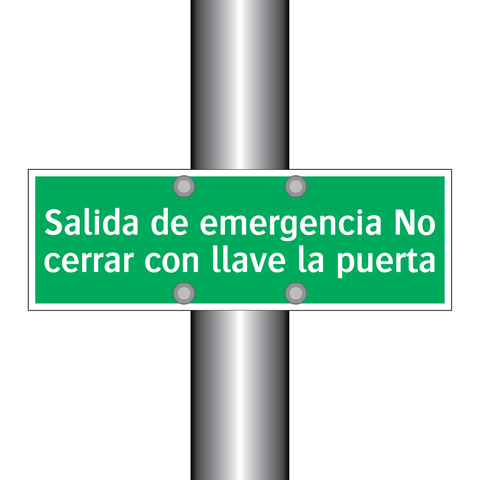 Salida de emergencia No cerrar con llave la puerta