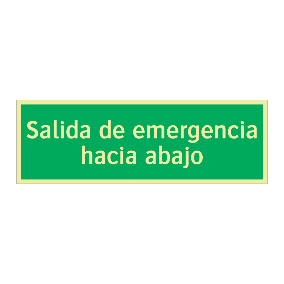 Salida de emergencia hacia abajo
