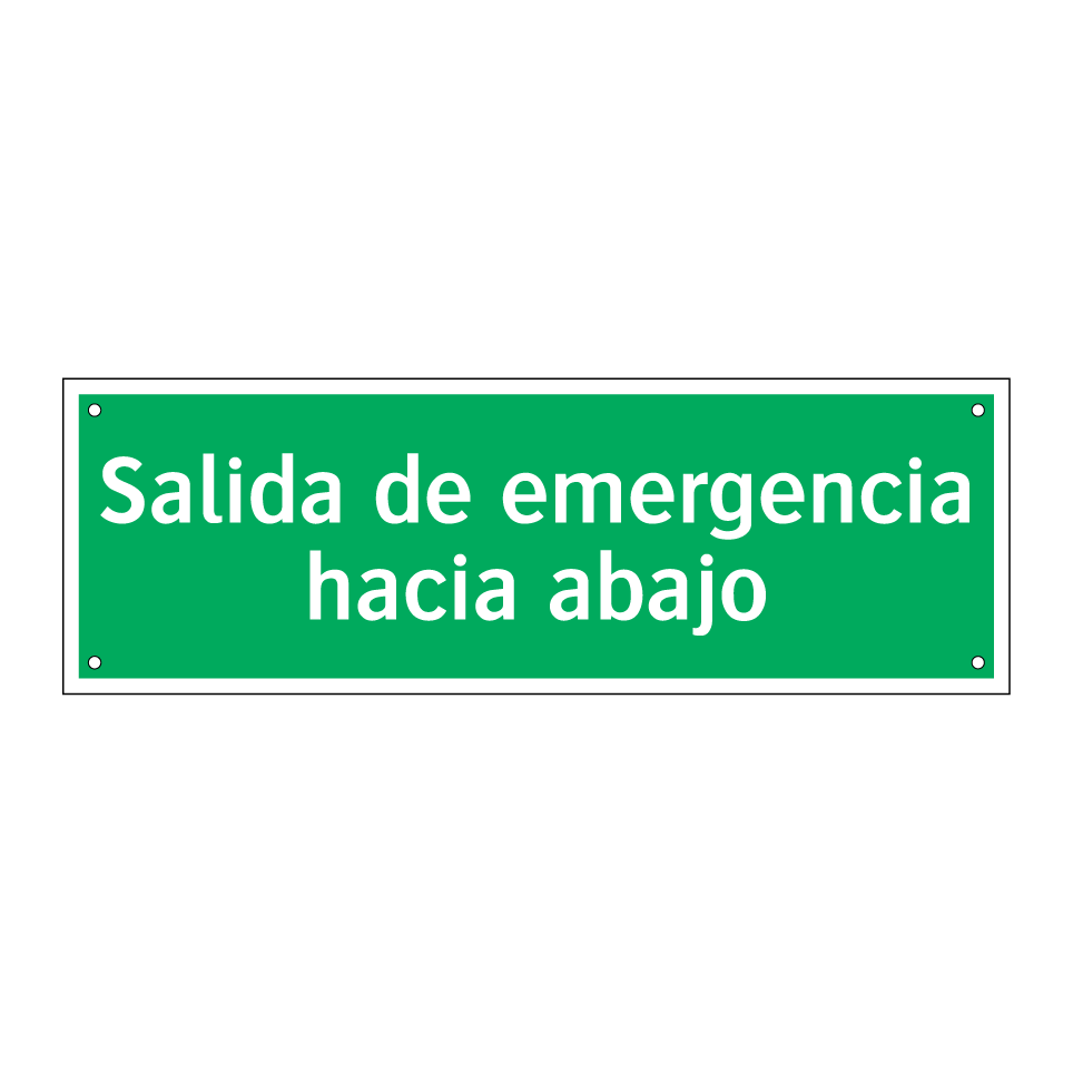 Salida de emergencia hacia abajo