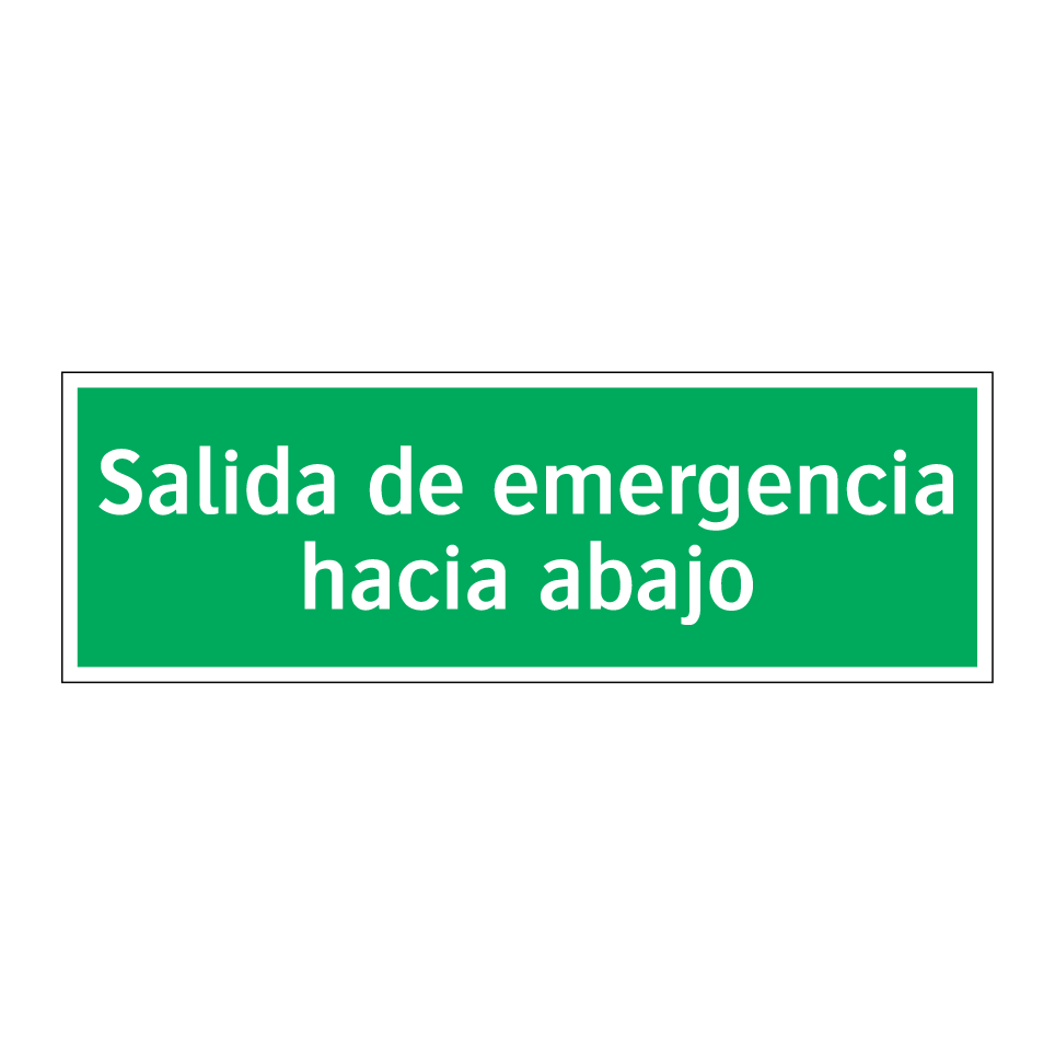 Salida de emergencia hacia abajo