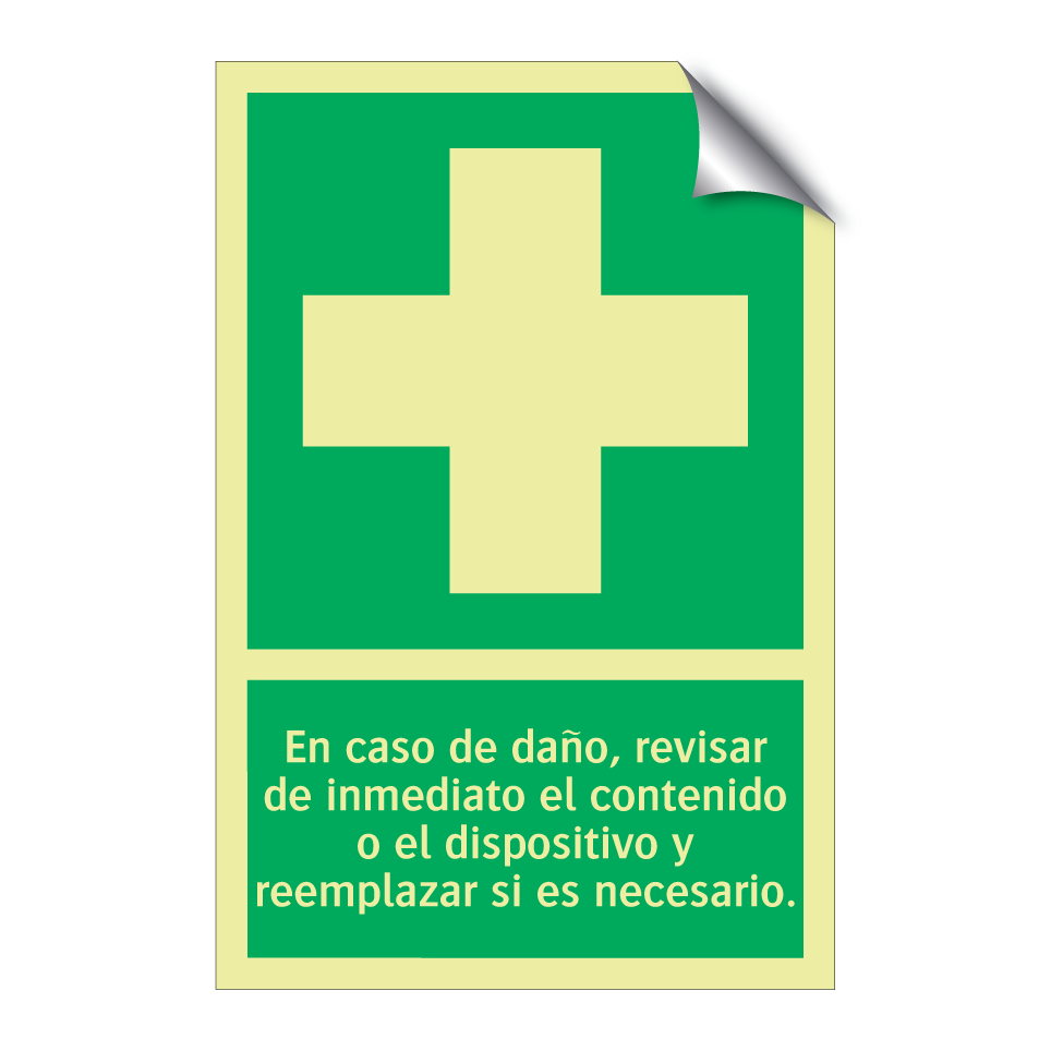 En caso de daño, revisar de inmediato el contenido o el dispositivo y reemplazar si es necesario.