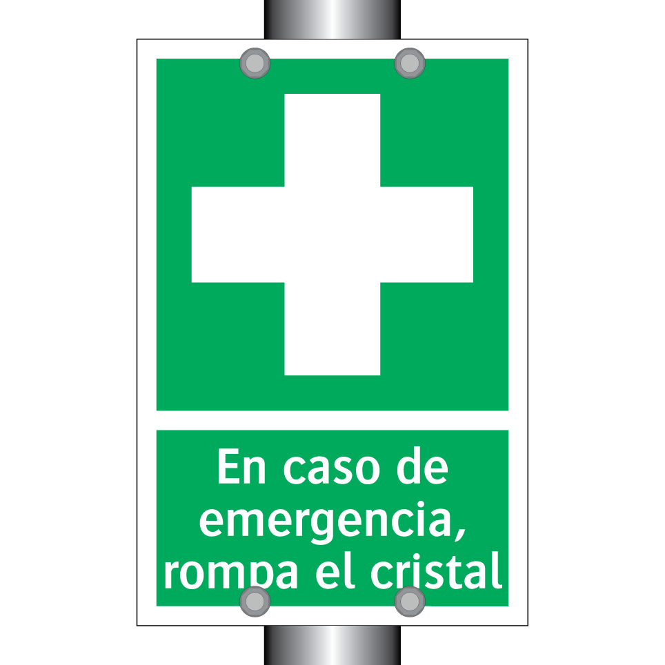 En caso de emergencia, rompa el cristal