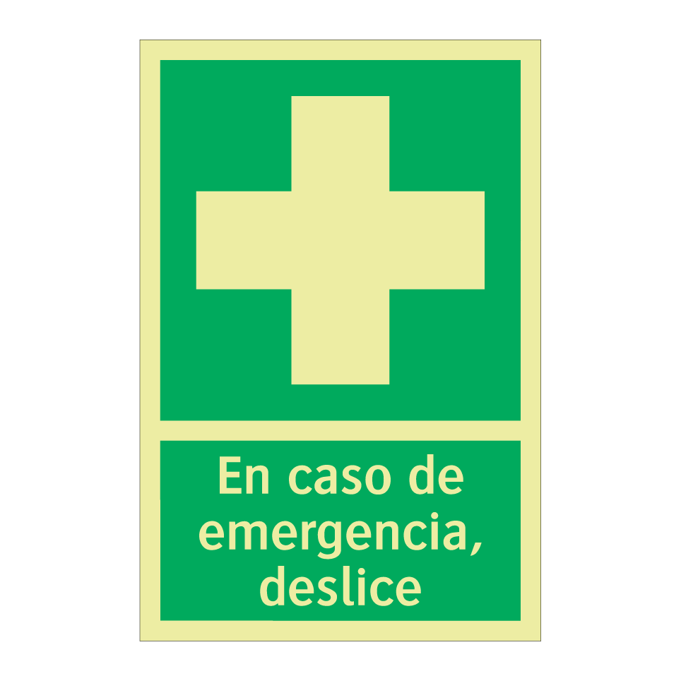 En caso de emergencia, deslice