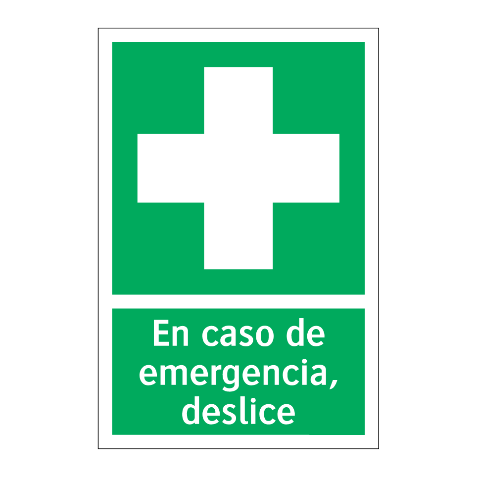 En caso de emergencia, deslice