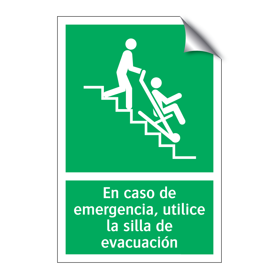 En caso de emergencia, utilice la silla de evacuación