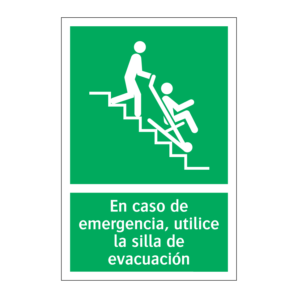 En caso de emergencia, utilice la silla de evacuación